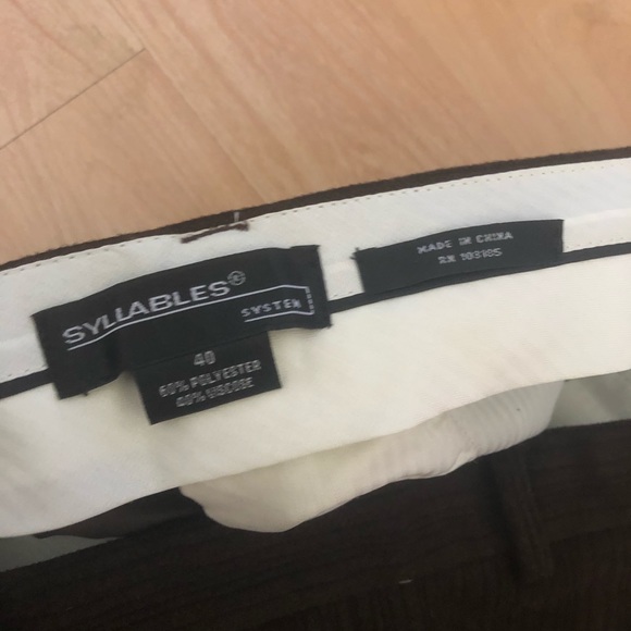 Brown Pin Stripe Trousers - Picture 3 of 5